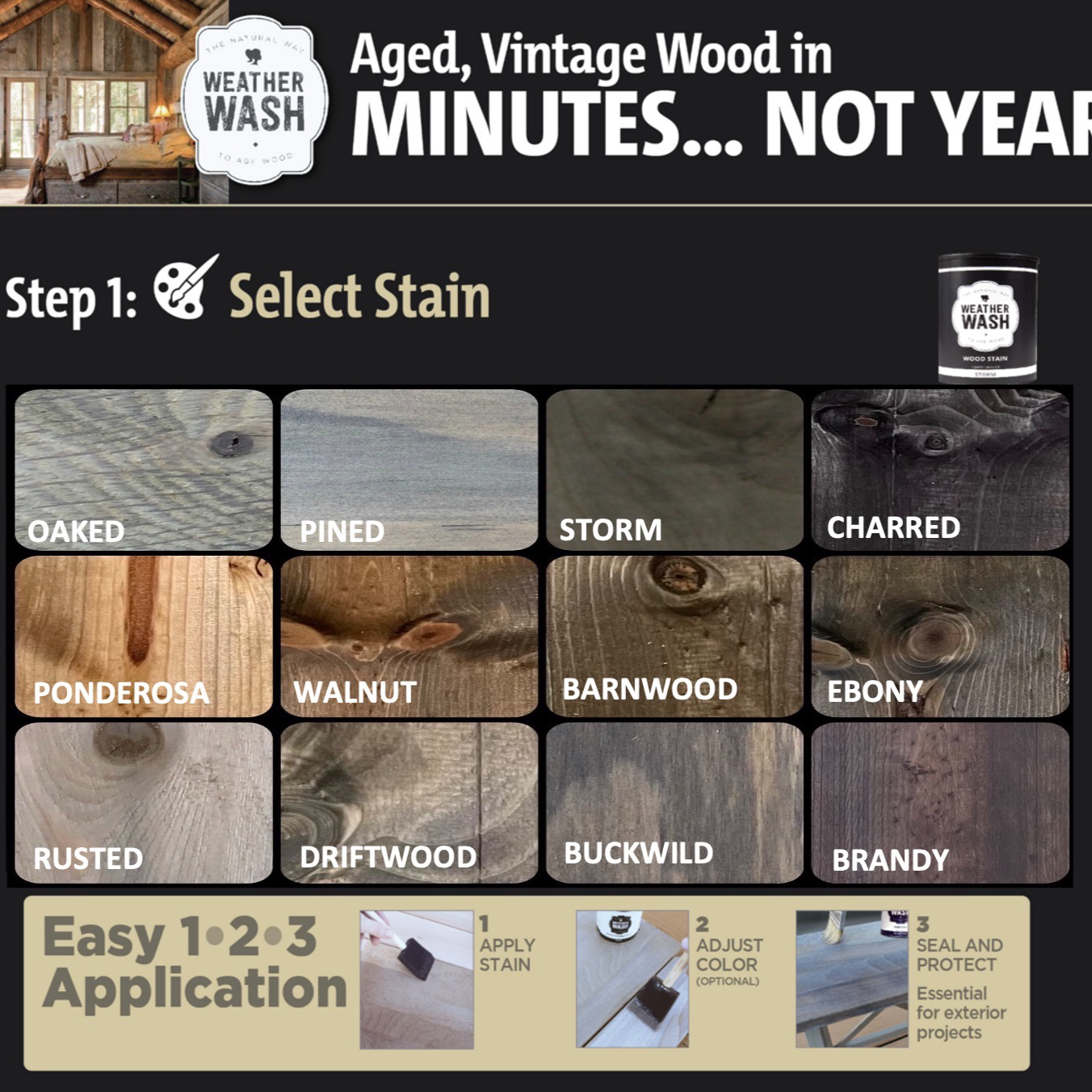 WeatherWash: SAMPLE PACK *13* Aging Wood Stains